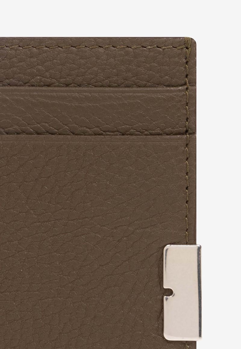 Burberry B Cut Grained Leather Cardholder Brown 8083758 A1336-MILITARY