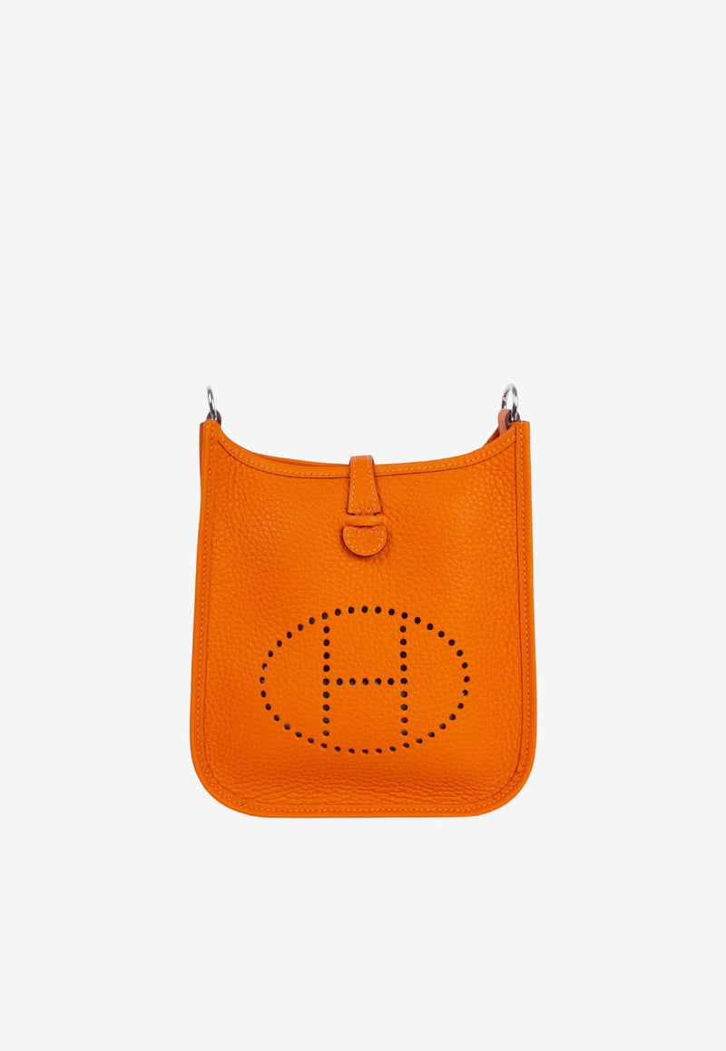 Hermès Mini Evelyne 16 in Orange Taurillon Clemence with Palladium Hardware