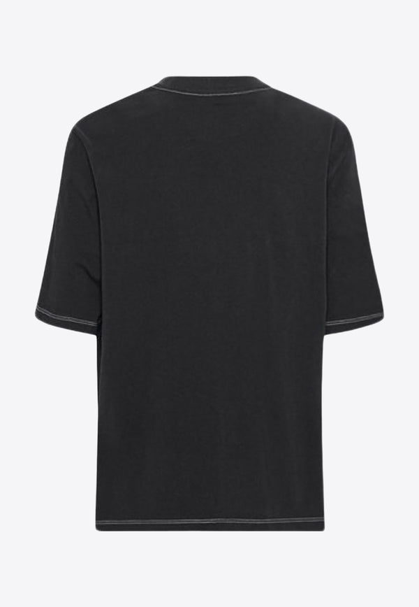 REMAIN Contrast Stitch Short-Sleeved T-shirt 501070100BLACK