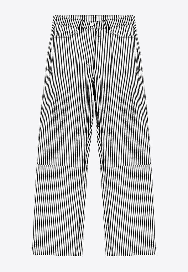 REMAIN Metallic Striped Leather Pants Multicolor
