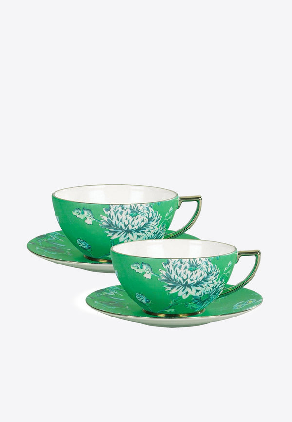 Wedgwood Jasper Conran Tea Cup and Saucer - Set of 2 50132709548 Green