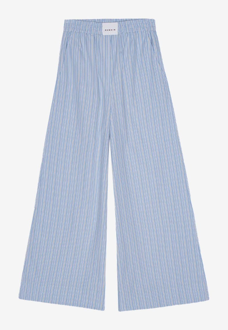 REMAIN Striped Wide-Leg Pants Light Blue 5016582972BLUE