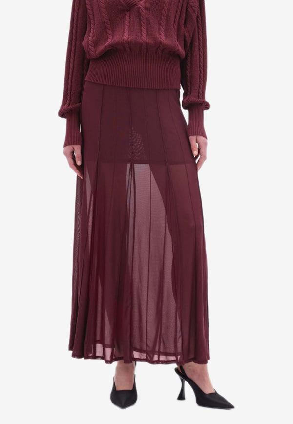 REMAIN Semi-Sheer Maxi Skirt Bordeaux 5019482694WINE