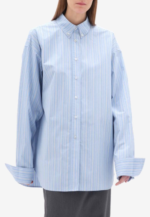 REMAIN Oversized Stripe Shirt Light Blue 5019652972BLUE