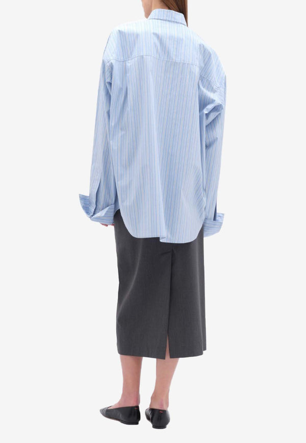 REMAIN Oversized Stripe Shirt Light Blue 5019652972BLUE