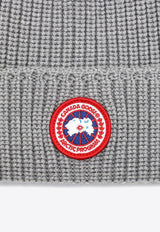 Canada Goose Logo Patch Wool Beanie Gray 5026MWO/P_CANAD-115