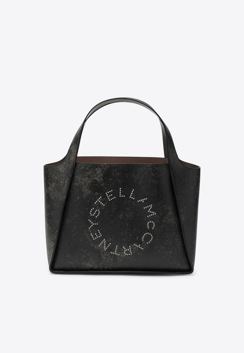 Stella McCartney Large Aged Logo Tote Bag Brown 502793WP0591/R_STELL-2801