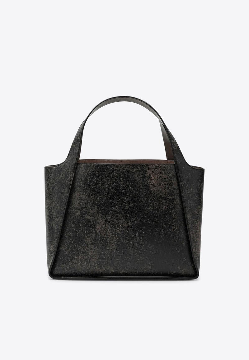 Stella McCartney Large Aged Logo Tote Bag Brown 502793WP0591/R_STELL-2801