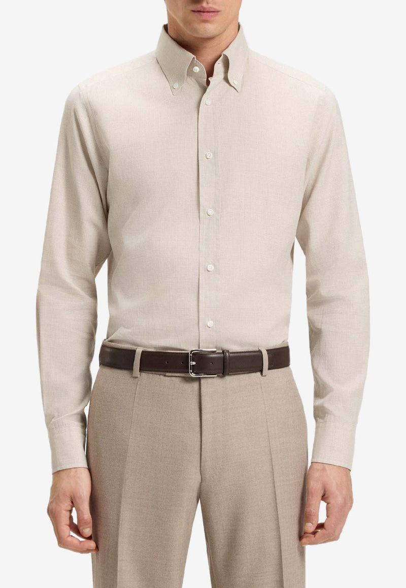 Hugo Boss Long-Sleeved Poplin Shirt Beige 50550281287_Open beige_30893767