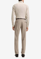 Hugo Boss Long-Sleeved Poplin Shirt Beige 50550281287_Open beige_30893767