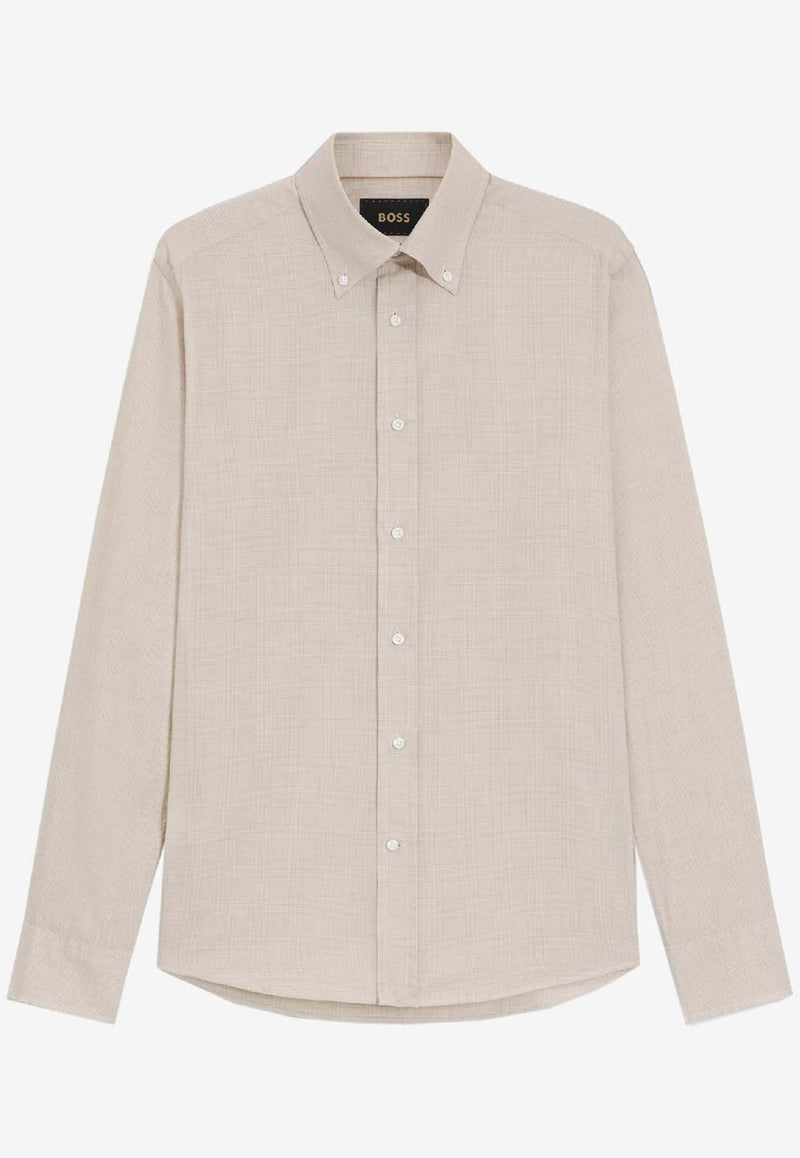 Hugo Boss Long-Sleeved Poplin Shirt Beige 50550281287_Open beige_30893767