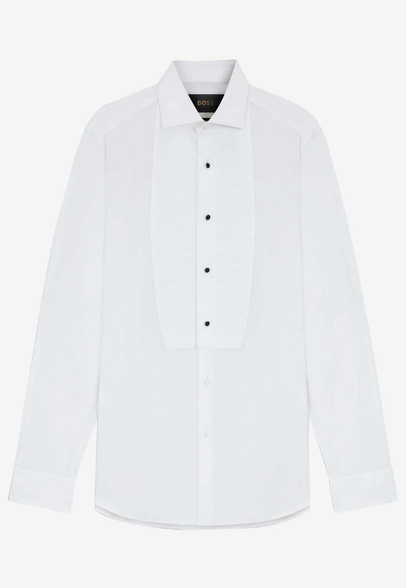 Hugo Boss Long-Sleeved Poplin Shirt White 50550334100_White_30893678