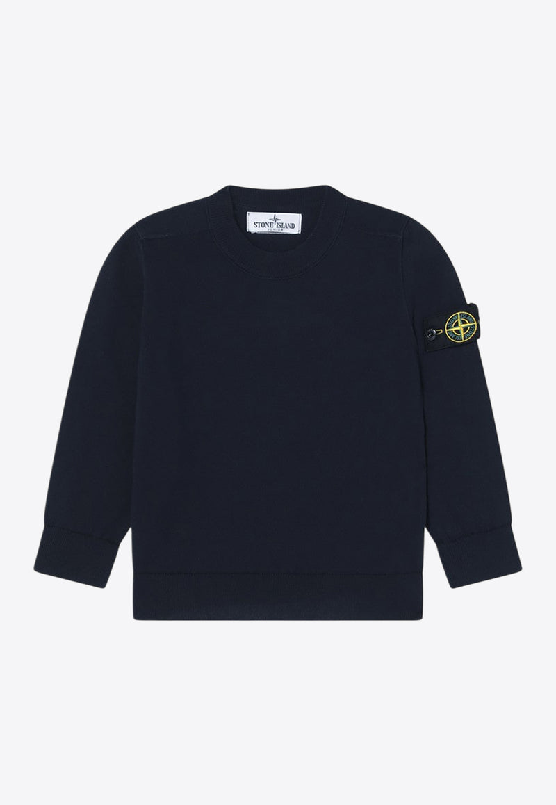 Stone Island Junior Boys Logo Patch Sweatshirt Navy 5100001-BS00B2/Q_STONE-V0020