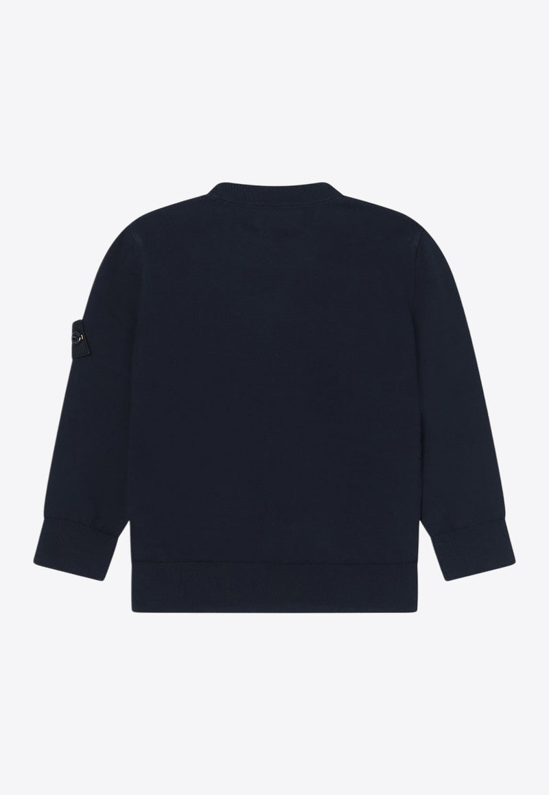 Stone Island Junior Boys Logo Patch Sweatshirt Navy 5100001-BS00B2/Q_STONE-V0020