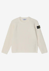 Stone Island Junior Boys Compass Logo Knitted Sweater Beige 5100015S00M9/R_STONE-V0099
