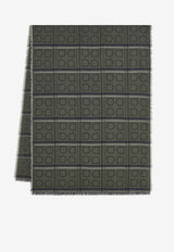 Ferragamo Tartan Jacquard Cashmere-Blend Scarf Olive 520130 ST 4GANCI 779412 OLIVE
