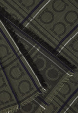 Ferragamo Tartan Jacquard Cashmere-Blend Scarf Olive 520130 ST 4GANCI 779412 OLIVE