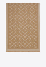 Ferragamo Feline and Gancini Jacquard Stole Beige 520141 ST TIGAN 785236 CAMEL/SAFARI