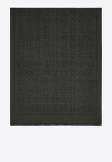 Ferragamo Gancini Square Wool-Blend Scarf Military Green 520144 ST NEWFIBBIE 785250 MILITARY