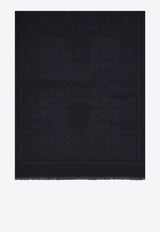 Ferragamo Gancini Square Wool-Blend Scarf Gray 520144 ST NEWFIBBIE 785252 ANTRACITE