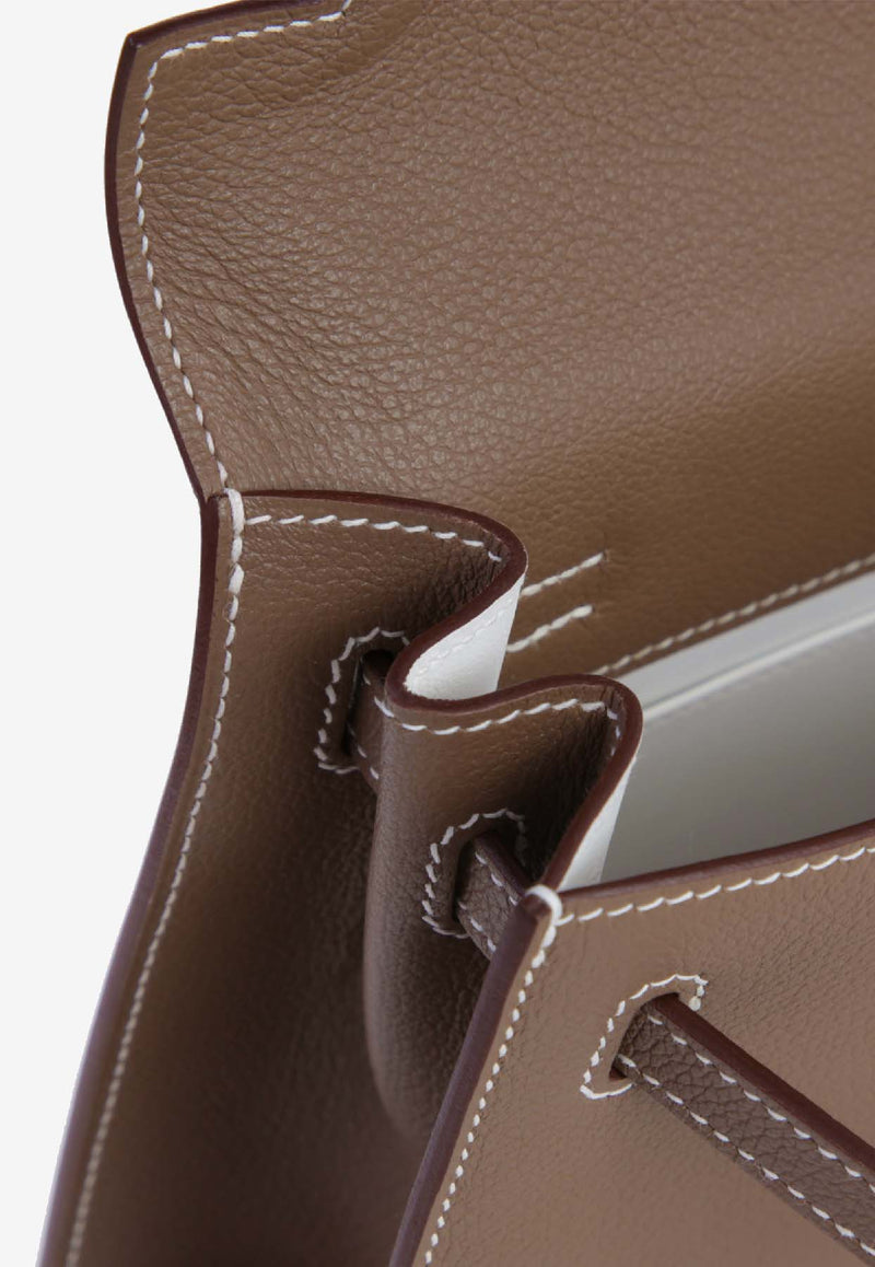 Hermès Kelly Danse in Etoupe and New White Evercolor with Palladium Hardware