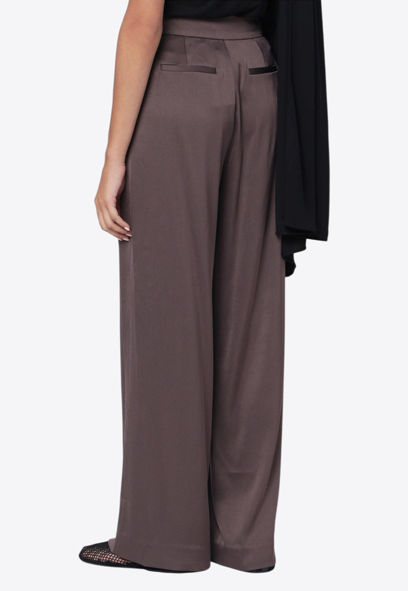 Simkhai Kyra Satin Tailored Pants Brown 525-4031-QPL/R_SIMKH-CH