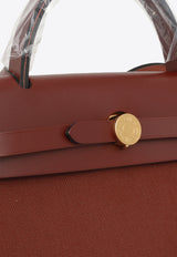 Herbag 31 in Rouge H Canvas and Vache Hunter with Gold Hardware