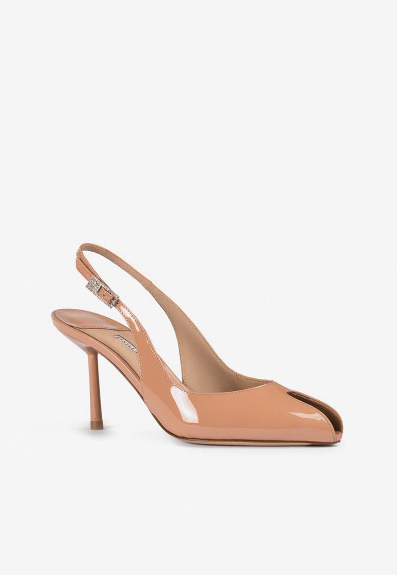 Le Silla Clivage 80 Slingback Pumps in Patent Leather 5305D080BXPPKAB 152 Nude