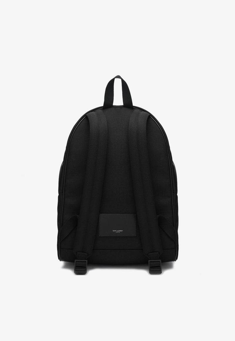 Saint Laurent City Leather and Nylon Backpack Black 534967FAEY2/R_YSL-1000