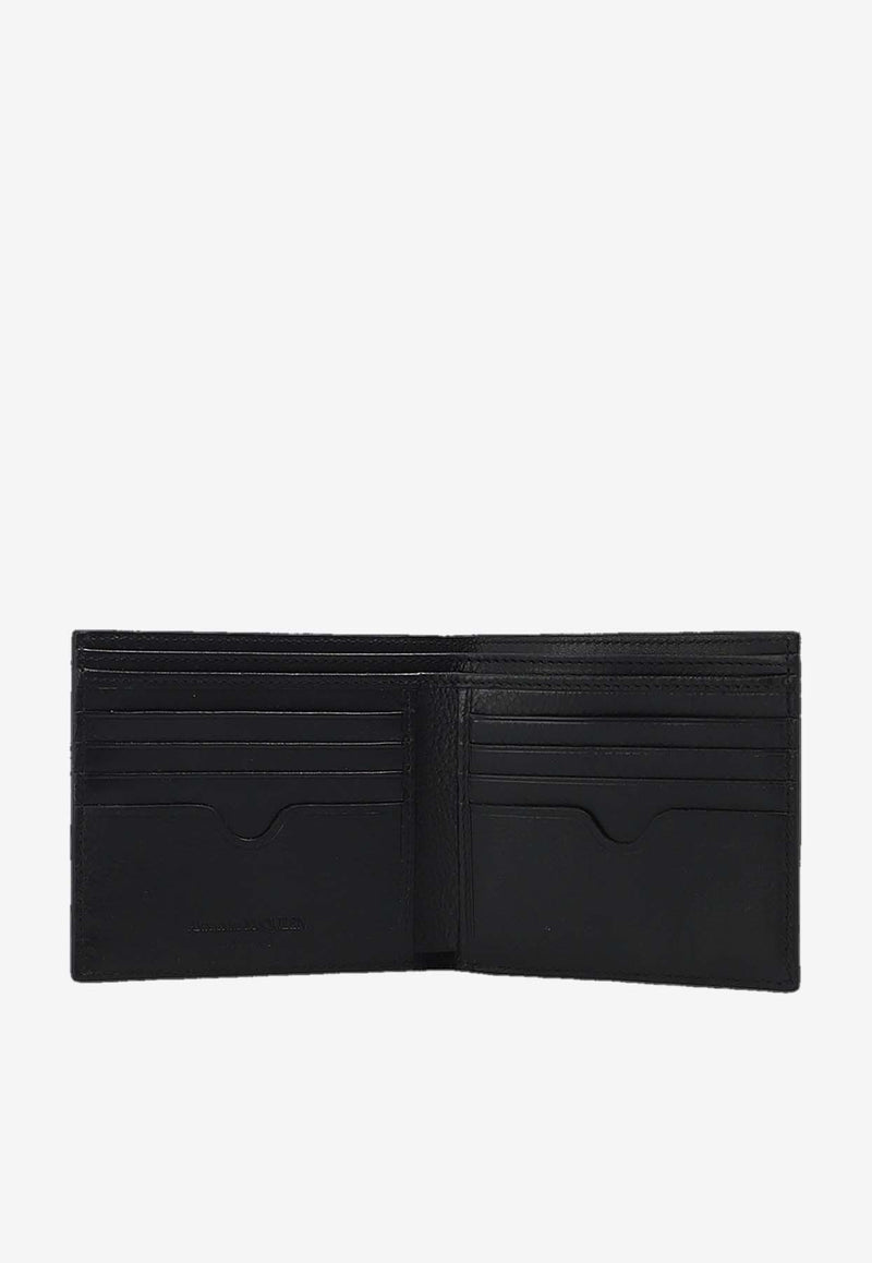 Alexander McQueen Bi-Fold Studded Skull Leather Wallet Black 550818 1ACYN-1000