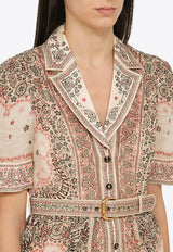 Zimmermann Matchmaker Mini Shirt Dress in Linen and Silk 5566DMAT/O_ZIMM-CRBA