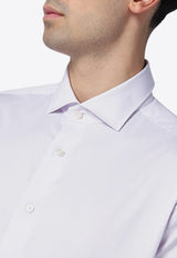 XACUS Buttoned Poplin Shirt  Lilac 558ML11209/P_XACUS-036