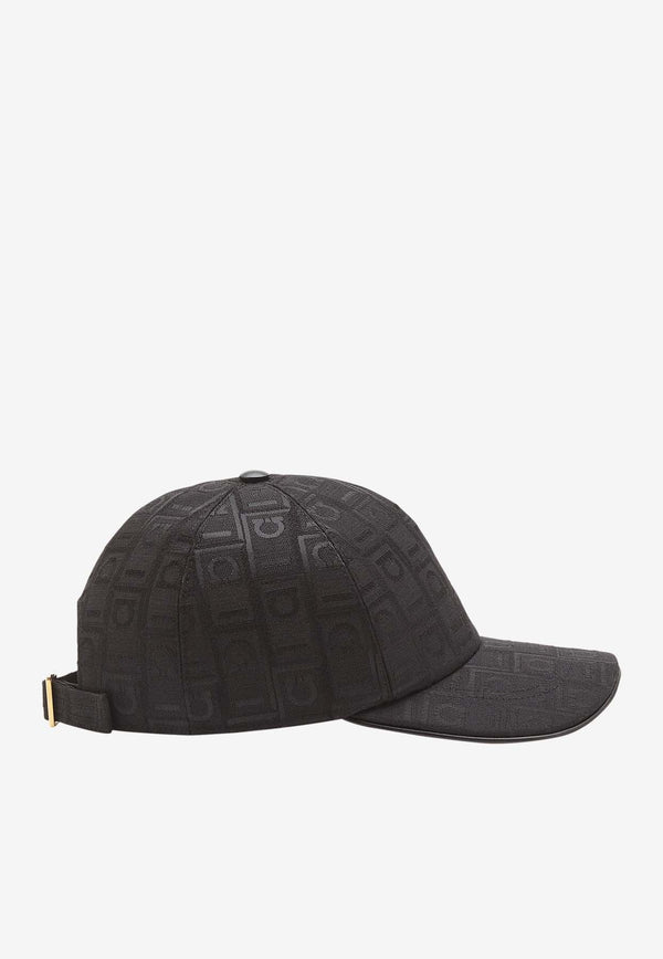 Salvatore Ferragamo Gancini Monogram Baseball Cap Black 560085 BAS MONOGRAM 775860 NERO/LUCIDO