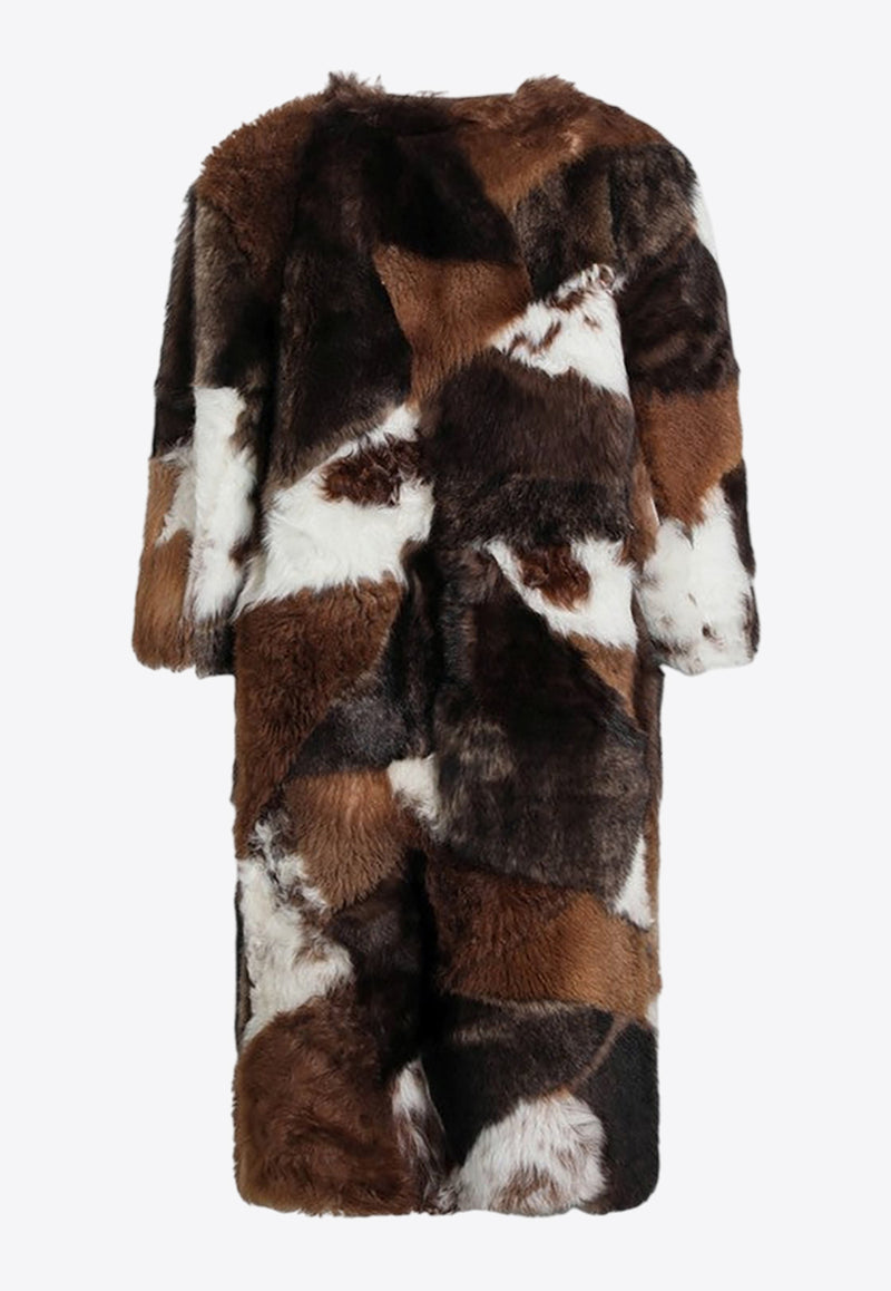 Prada Patchwork Shearling Coat  Multicolor 56A194OOO170T/R_PRADA-F0IDS