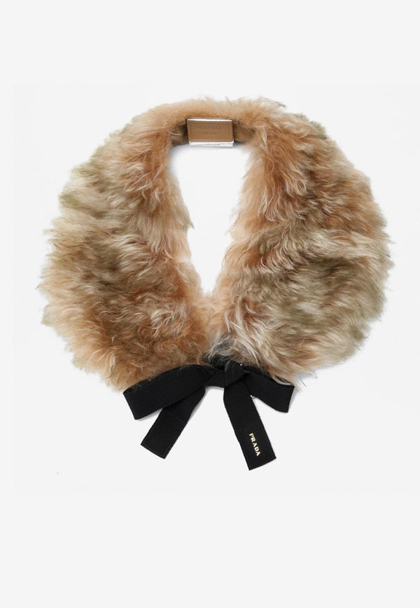 Prada Shearling Tied Shawl Beige 57049OOO1775/R_PRADA-F0006