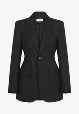 Balenciaga Hourglass Wool Twill Blazer Black 571278TYI20/S_BALEN-1000