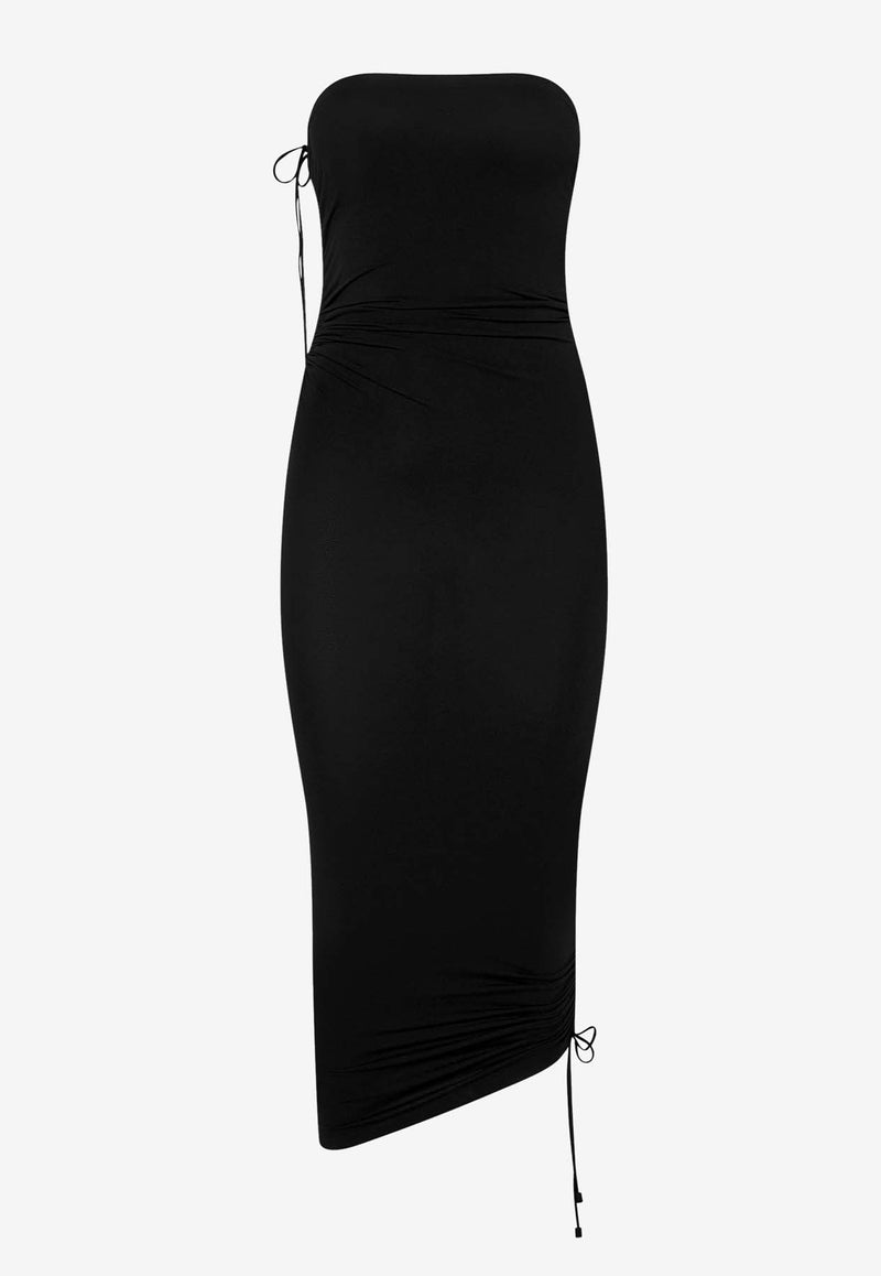 Wolford Fatal Draping Sleeveless Midi Dress Black 57161_000_7005