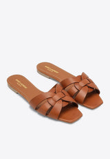Saint Laurent Tribute Leather Flat Sandals  Brown 571952BDA00/S_YSL-2206