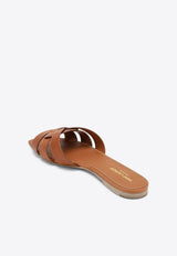Saint Laurent Tribute Leather Flat Sandals  Brown 571952BDA00/S_YSL-2206
