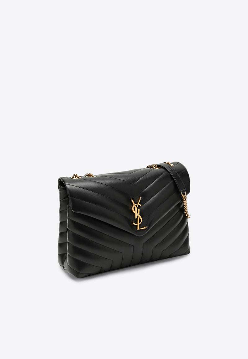 Saint Laurent Medium Loulou Quilted Leather Shoulder Bag Black 574946DV727/P_YSL-1000