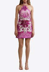 AMUR Everlee Orchid Print Mini Dress Pink 58112851_PINK MULTI