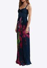 AMUR Drea Pleated Maxi Dress Green 58115165_MULTI COLO
