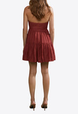 AMUR Jackson Combo Mini Dress Red 58115185_MAHOGANY