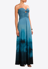AMUR Cova Printed Maxi Dress Blue 58115190_BLUE