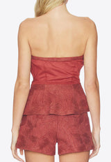 AMUR Nala U-Neck Blouse Red 58215189_MAHOGANY