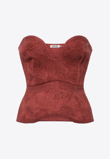 AMUR Nala U-Neck Blouse Red 58215189_MAHOGANY