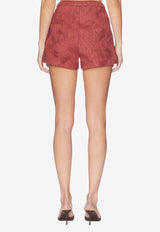 AMUR Kailana Raffia Shorts Red 58315188_MAHOGANY