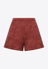 AMUR Kailana Raffia Shorts Red 58315188_MAHOGANY