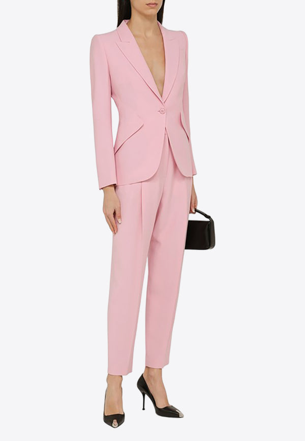 Alexander McQueen Single-Breasted Tailored Blazer Pink 585442QEAAA/O_ALEXQ-5067