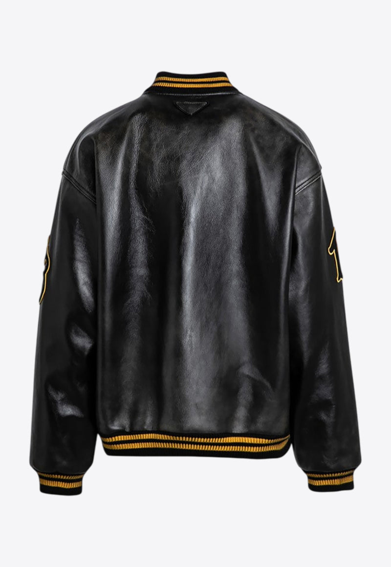 Prada Vintage Leather Bomber Jacket Black 58A190OOO15Y0_PRADA-F0002